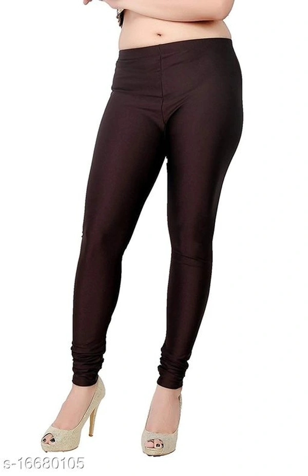 Plus Size Satin Lycra comfortable Brown leggings for womens - 28, available