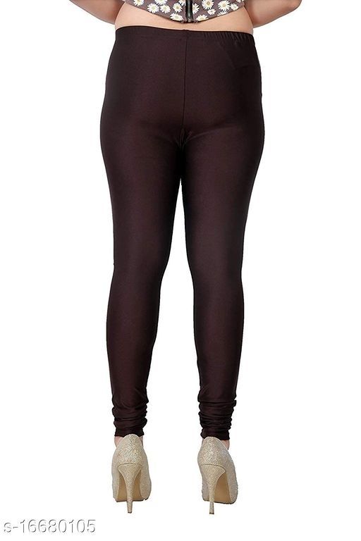 Plus Size Satin Lycra comfortable Brown leggings for womens