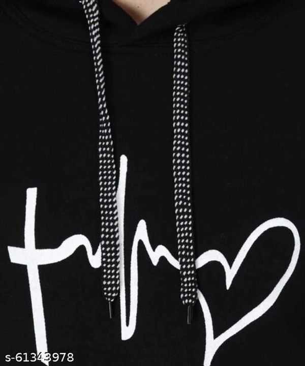 Trendy Full Sleeve Printed Women Sweatshirt Black - available, S