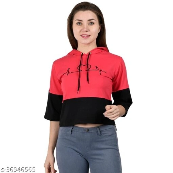 Printed 3/4 Sleeve Women hoodies - XL, available