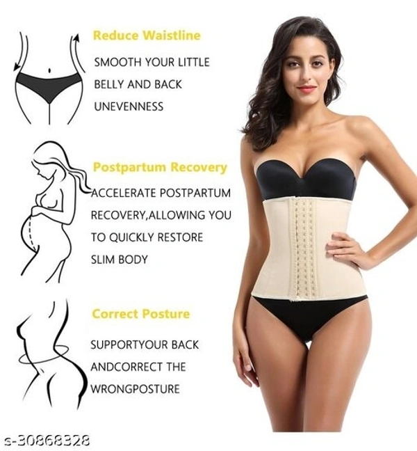 Air Breath Tummy Grip Belt Waist Trainer Trimmer and Slimming Corset 3 Hooks Girdle with Wire Support - M, available