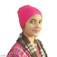 Hejabiya Unisex Solid Hijab Cap Headband Under Scarf - Underscarf for Women Combo Set of 4 Bands (White,Black,Brown,Pink) - Available, Free Size