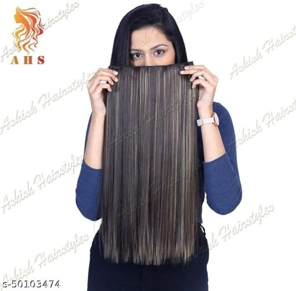 A H S Straight Style Extention Long Golden Hiligth 24-26 Inch Hair - Available, Free Size