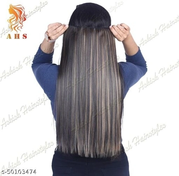 A H S Straight Style Extention Long Golden Hiligth 24-26 Inch Hair - Available, Free Size