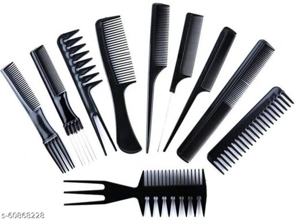 10Pcs Pro Salon Hair Cut Styling Hairdressing Barbers Combs Brush Set - Available, Free Size