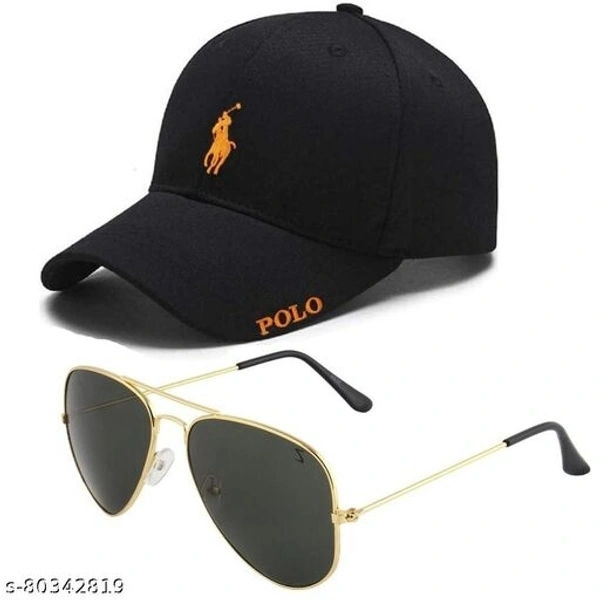 Baseball Cap With Free Green Aviator Sunglasses - Free Size