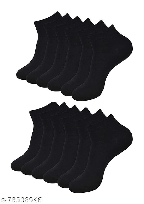 Spototex Men's Ankle Length Cotton & Spandex Socks (Pack of 6) - Free Size