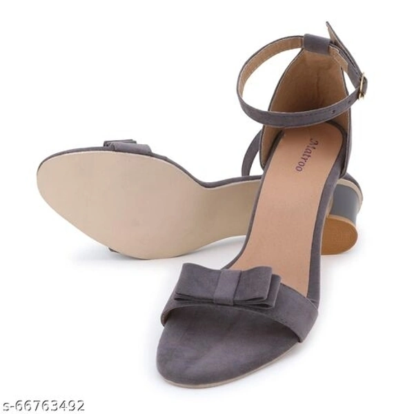 Stylish Sandal Trendy Women Heels New design Fashion Casual heel sandal for women and girls (Grey) - IND-6