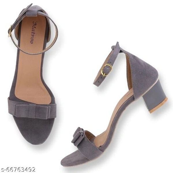 Stylish Sandal Trendy Women Heels New design Fashion Casual heel sandal for women and girls (Grey) - IND-7