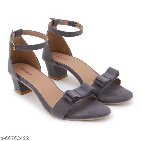 Stylish Sandal Trendy Women Heels New design Fashion Casual heel sandal for women and girls (Grey) - IND-7