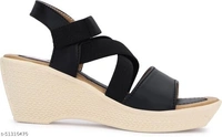 Women Black Color Comfort Heels - IND-8