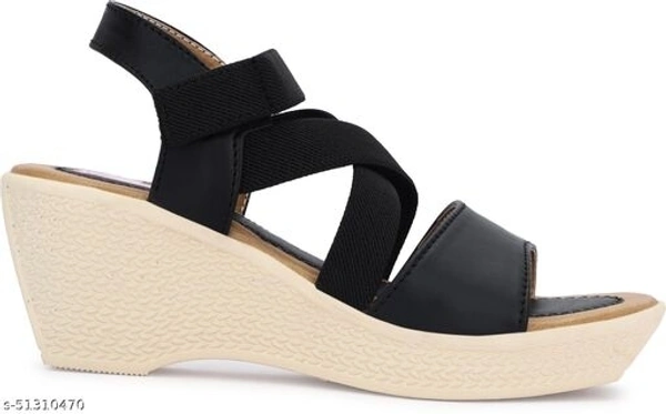 Women Black Color Comfort Heels - IND-8