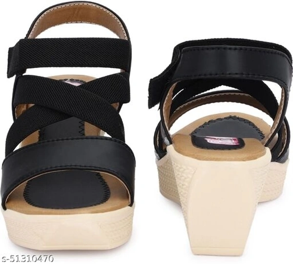 Women Black Color Comfort Heels - IND-8