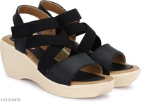 Women Black Color Comfort Heels - IND-8