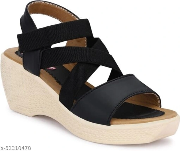 Women Black Color Comfort Heels - IND-8