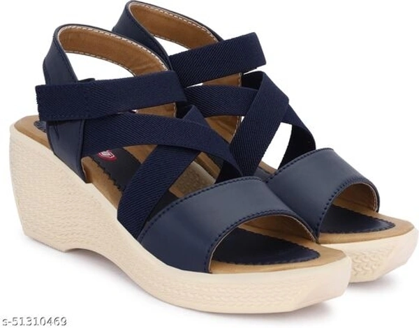 Women Blue Color Wedge Heels - IND-6