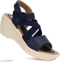 Women Blue Color Wedge Heels - IND-6