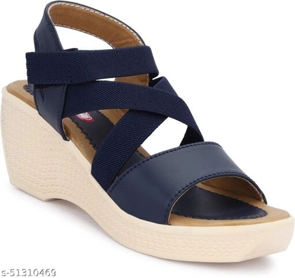 Women Blue Color Wedge Heels - IND-6
