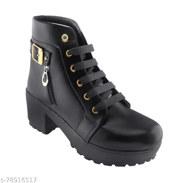 ShoeNstring High Ankle Heel Boot Shoes Party Wear Or Casual  Stylish New Model - IND-8