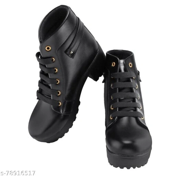 ShoeNstring High Ankle Heel Boot Shoes Party Wear Or Casual  Stylish New Model - IND-8
