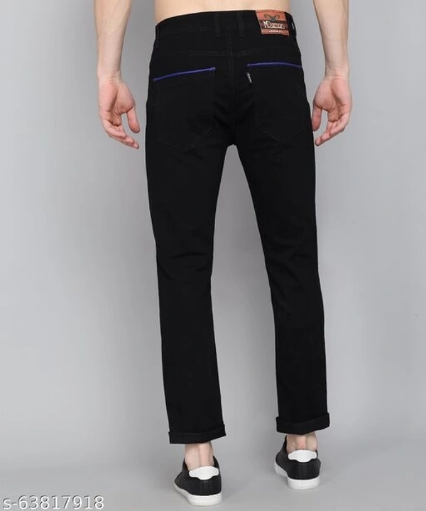 Mdemon Men's Denim Slim Fit Black Jeans (MD-003-KC) - 28