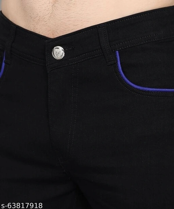 Mdemon Men's Denim Slim Fit Black Jeans (MD-003-KC) - 28