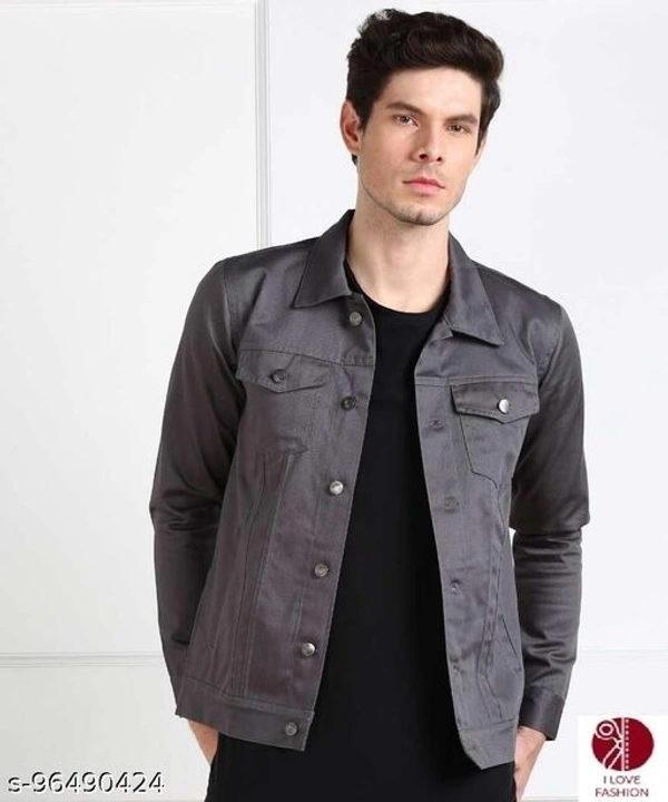 MAN DENIM JACKET COLOUR  DARK GREY - L