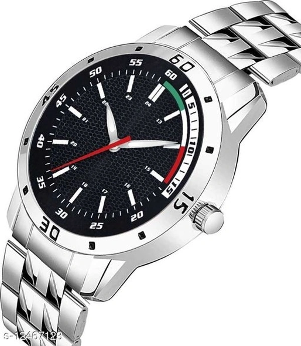 Miss Perfect Rishtey Men's Steel Chain RB01 Silver Black New Stylis Men's All New looks Sports Design Steel Chain Analog Watch - Free Size