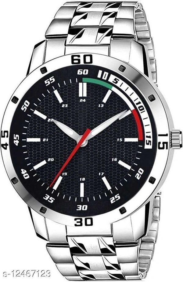 Miss Perfect Rishtey Men's Steel Chain RB01 Silver Black New Stylis Men's All New looks Sports Design Steel Chain Analog Watch - Free Size