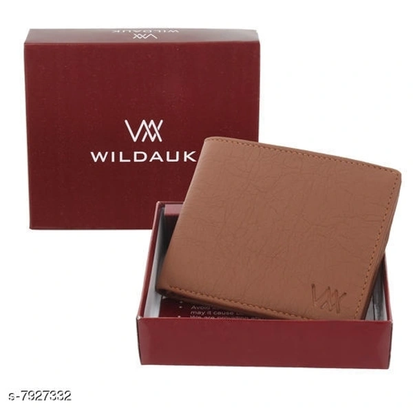 WILDAUK  Men Casual, Travel, Formal Tan Artificial Leather Wallet - Regular Size  (10 Card Slots) - Free Size