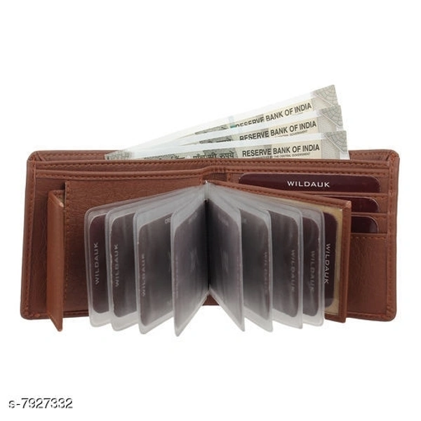 WILDAUK  Men Casual, Travel, Formal Tan Artificial Leather Wallet - Regular Size  (10 Card Slots) - Free Size