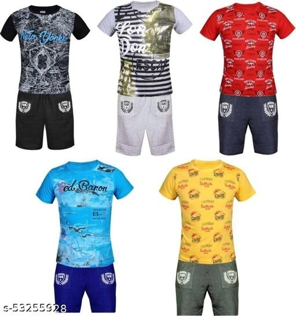 CUTE TREND BOYS PACK OF 5 TSHIRTS AND PACK OF 5 SHORTS - 5-6 Years