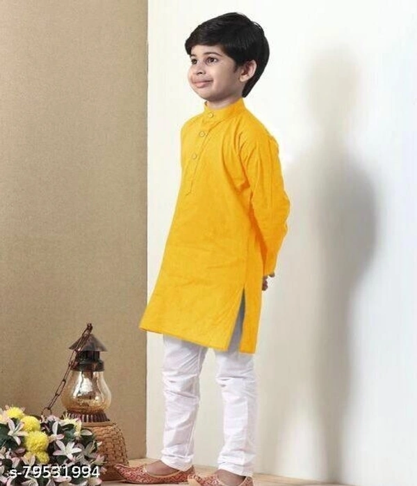 Kids Kurta Yellow set - 6-7 Years