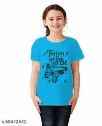 Girls t shirts half sleeve cotton tops combo pack of 4(black,red,blue,yellow) - 2-3 Years