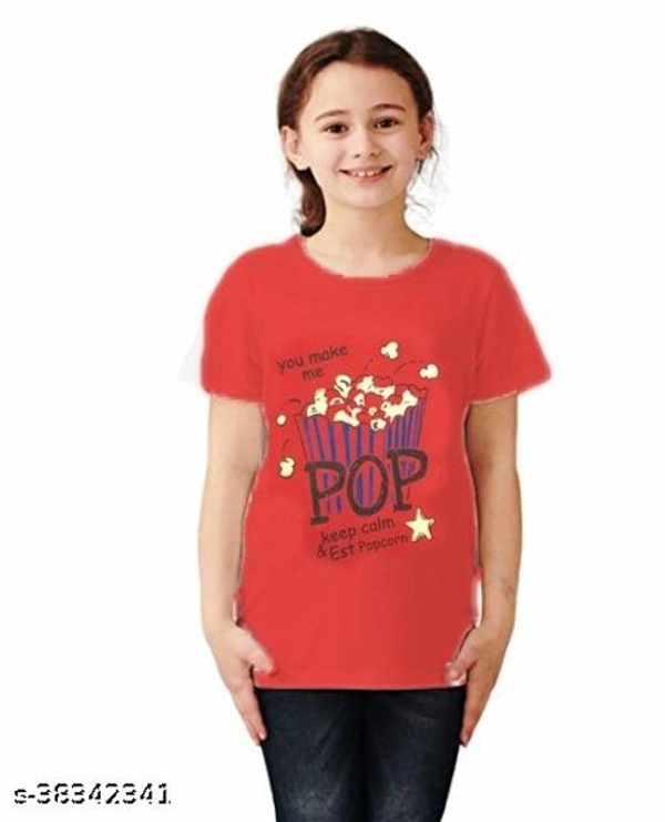 Girls t shirts half sleeve cotton tops combo pack of 4(black,red,blue,yellow) - 2-3 Years