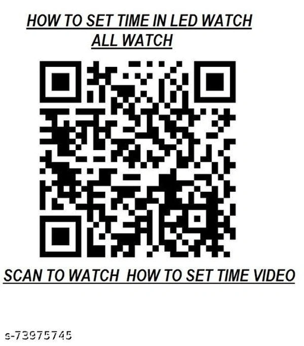 Black New Trendy Stylish Digital Band Combo Watch For Boys - Free Size