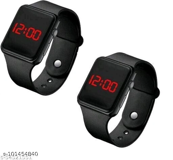 The Watch Company Digital Black Dial Led Watch for Kids Unisex Birthday Gift Digital Watch - for Boys & Girls - Free Size