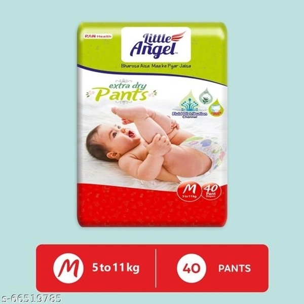 Little Angel Baby Diaper Pants, Medium - 40 Pcs - Free Size