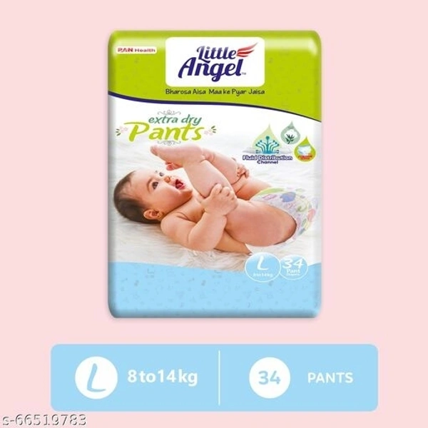 Little Angel Baby Diaper Pants,Large -34 Pcs - Free Size