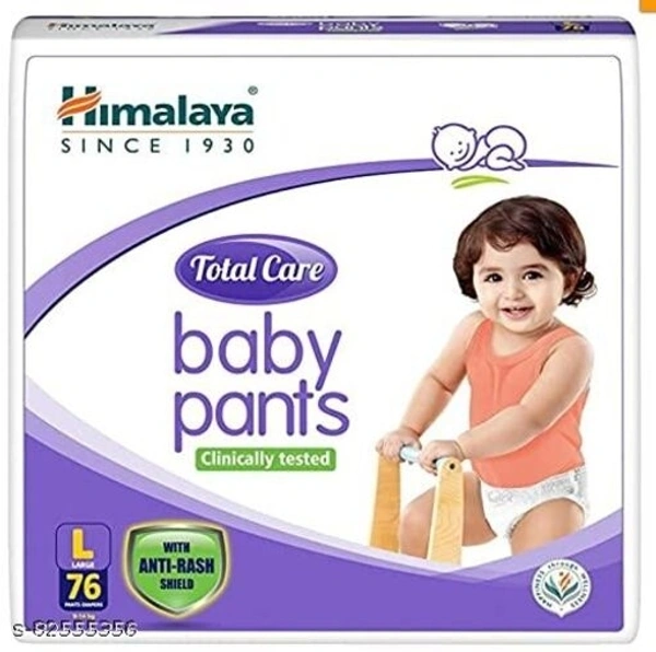 Himalaya Total Care Baby Pants Diapers, Large (9- 14 kg), 76 Count - Free Size