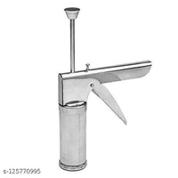 Frekich Stainless Steel Kitchen Press with 15 Different Types of Jalies, Murukku Maker/Bhujiya Maker/Cookies/Namkeen/Noodles/Chakali Maker/Sev Maker/Farsan Maker/Gathiya Maker - Free Size