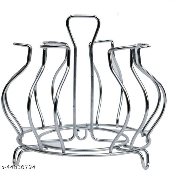 SPICEFIC Lotus Stainless Steel Glass Stand, Tumbler Holder, Glass Holder for Kitchen, Dining Table Glass Stand (PACK OF 1) - Free Size