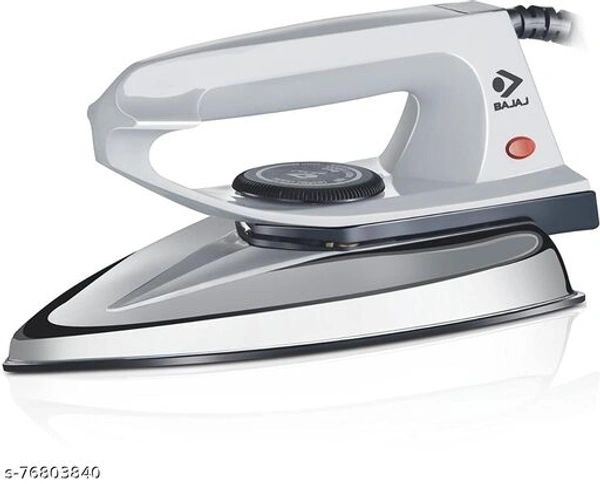 Bajaj DX-2 600W Dry Iron with Advance Soleplate and Anti-Bacterial German Coating Technology, Grey - Free Size