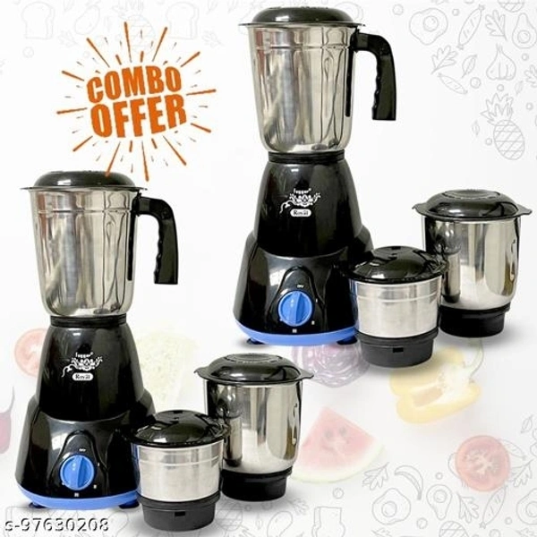 Fogger Royal Mixer Grinder 500W, 3 Jar (Black) - Set of 2) - Free Size