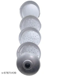 Bartan Bazaar Aluminium Momo Maker with Handles, Durable 4 Tier Steamer for Cooking, Suitable for Home's Kitchen (Silver, Small, 4L Size - Free Size