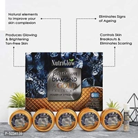 NutriGlow Combo: Platinum, Diamond and Gold Facial Kit (260 gm) + NATURAL Aloe Vera and Cucumber Extracts (500 ml)/Radiant Look/ Skin Whitening Lotion