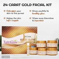 NutriGlow Skin Care Combo : 24 CARAT GOLD Glow Facial Kit (260 gm) + NATURAL Shea Butter and Milk Proteins (500 ml)/ Skin Nourishing Lotion/ Skin Cell Repair / For Reduce Pigmentation