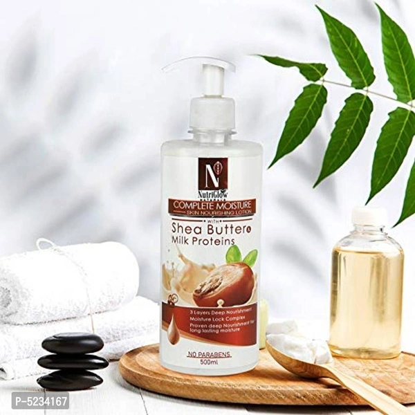 NutriGlow Skin Care Combo : 24 CARAT GOLD Glow Facial Kit (260 gm) + NATURAL Shea Butter and Milk Proteins (500 ml)/ Skin Nourishing Lotion/ Skin Cell Repair / For Reduce Pigmentation