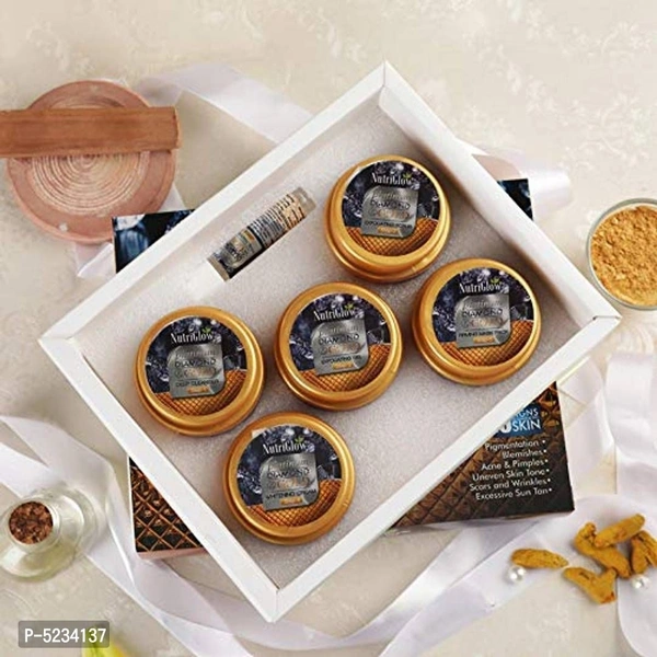 NutriGlow Skin Care Combo: Platinum, Diamond and Gold Facial Kit (260 gm) + NATURAL Shea Butter and Milk Proteins (500 ml)/Radiant Look/ No Parabens/Skin Nourishing Lotion