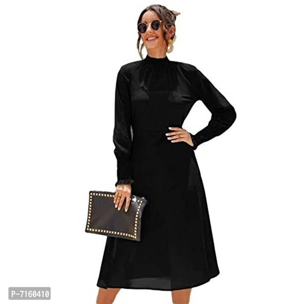 Womenster Women's Trim A-Line Midi Dress - XS